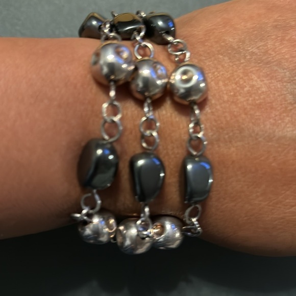 RLM Robert Lee Morris Sterling Silver & Hematite Bracelet - Picture 6 of 9